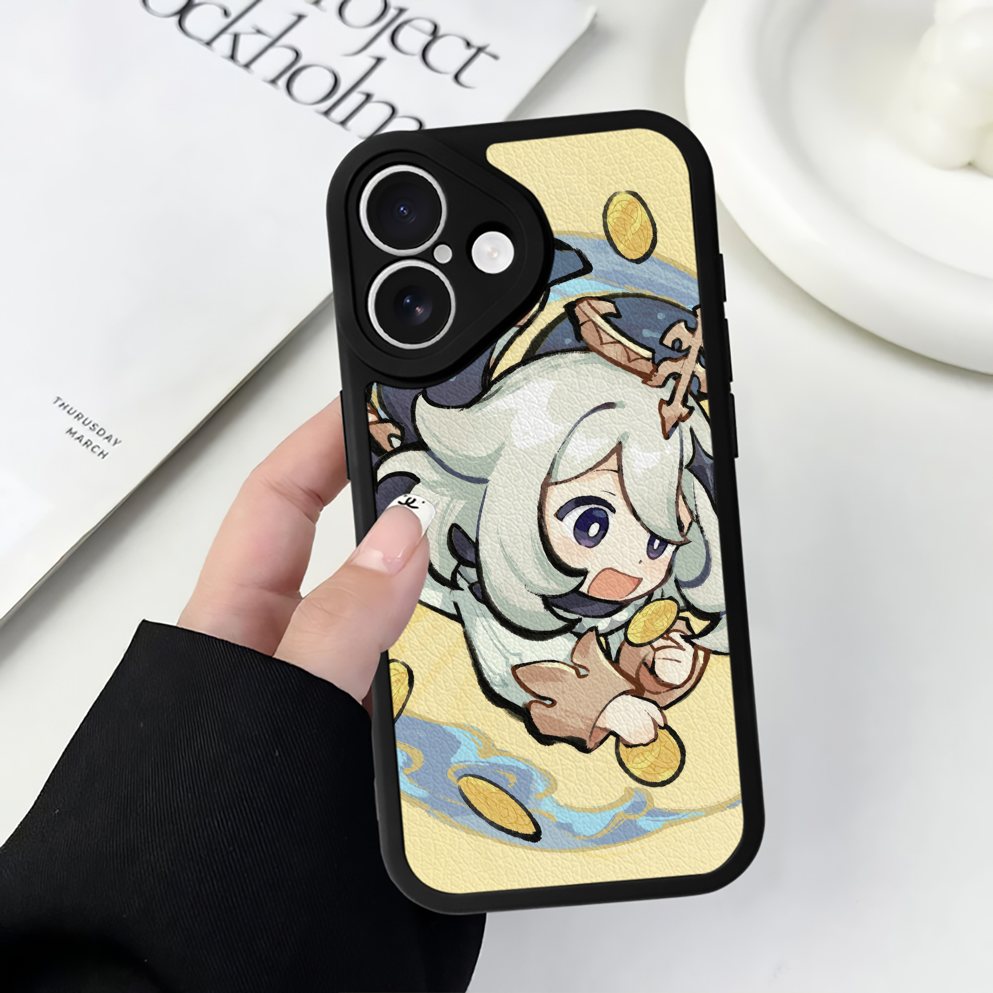 げんし神 genshin 【iPhone 16シリーズ対応】シリコンスマホケース（レザー調） 材質：シリコン